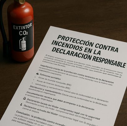 Protección contra incendios en la declaracion responsable