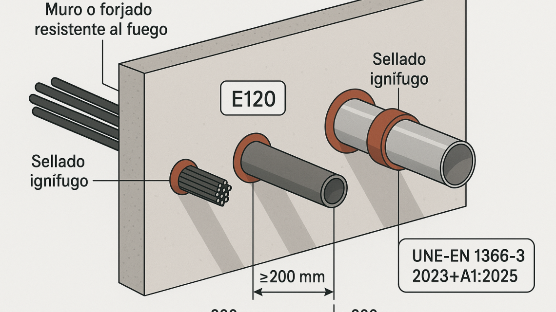 ¿Tu local necesita sellados de penetración resistentes al fuego? Qué dice la nueva UNE‑EN 1366‑3:2025 y cómo afecta tu licencia de actividad y seguridad.